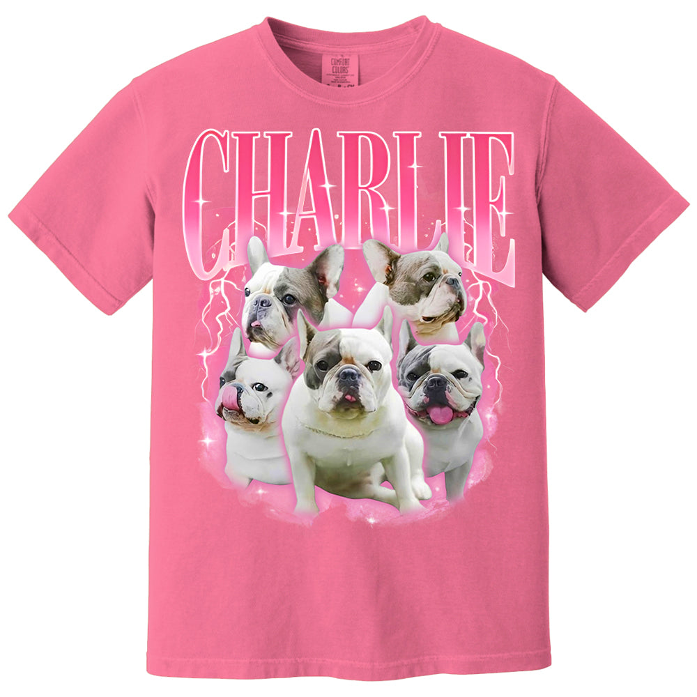 Comfort Colors Custom Retro Dog Shirt, Personalized Pet Tee, Custom Photo Gifts 90s Graphic, Bootleg Rap Dog Shirt, Custom Design Tshirt Li29