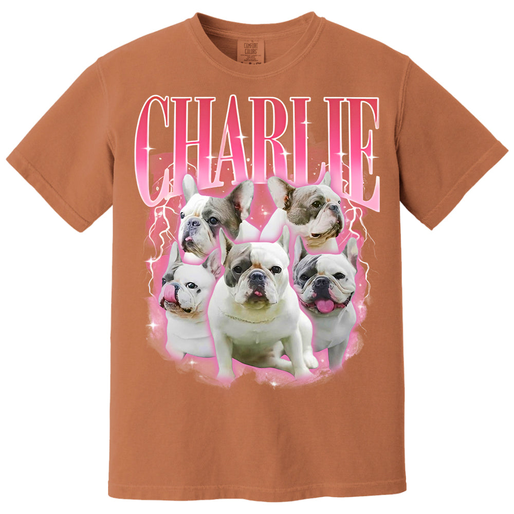 Comfort Colors Custom Retro Dog Shirt, Personalized Pet Tee, Custom Photo Gifts 90s Graphic, Bootleg Rap Dog Shirt, Custom Design Tshirt Li29