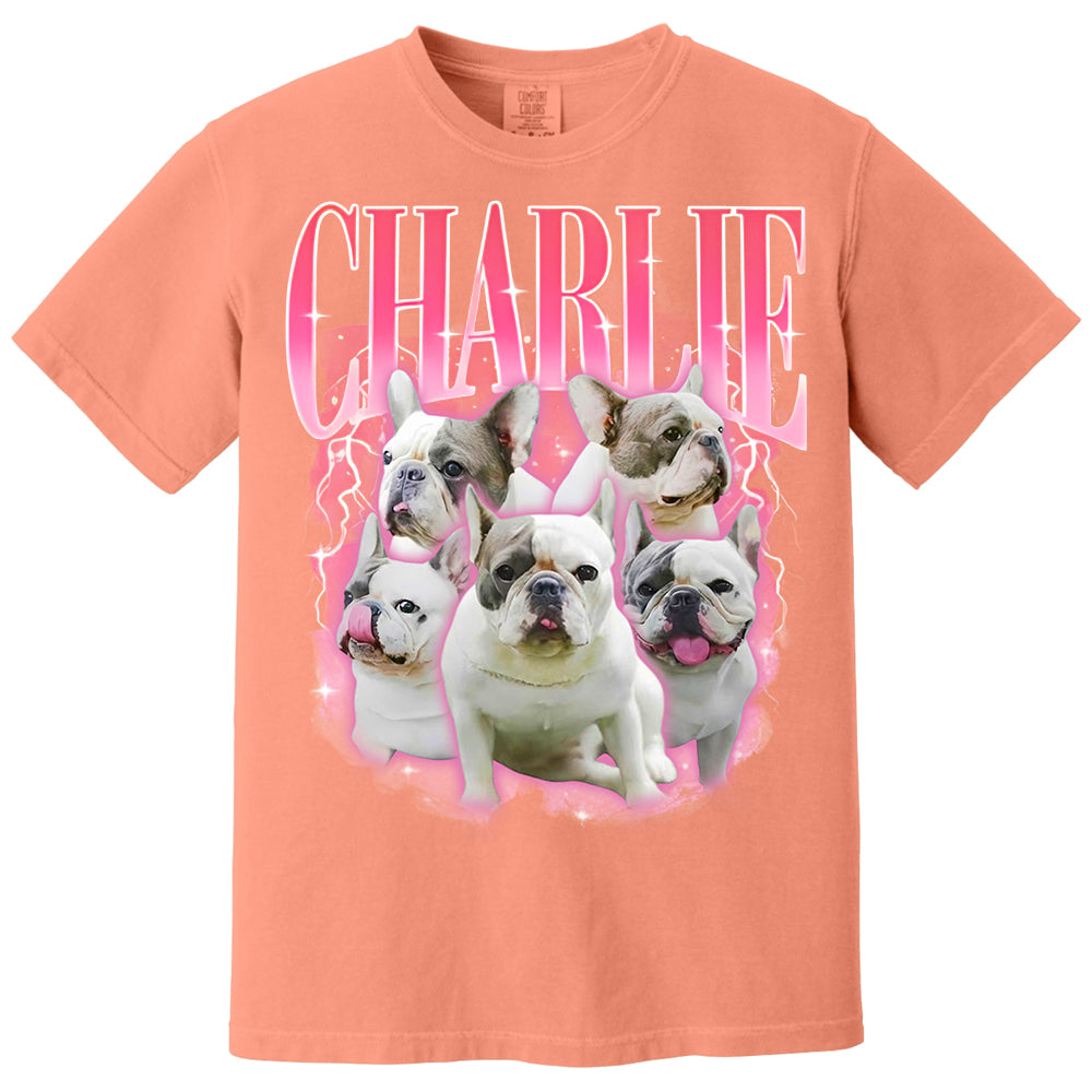 Comfort Colors Custom Retro Dog Shirt, Personalized Pet Tee, Custom Photo Gifts 90s Graphic, Bootleg Rap Dog Shirt, Custom Design Tshirt Li29