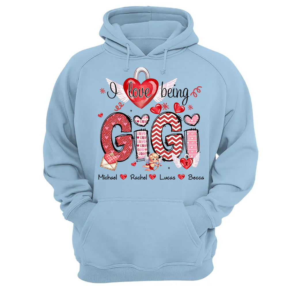 I Love Being Grandma - Personalized Grandma Shirt For Mimi Nana Mom - Custom Kid Names NA04 Tu20