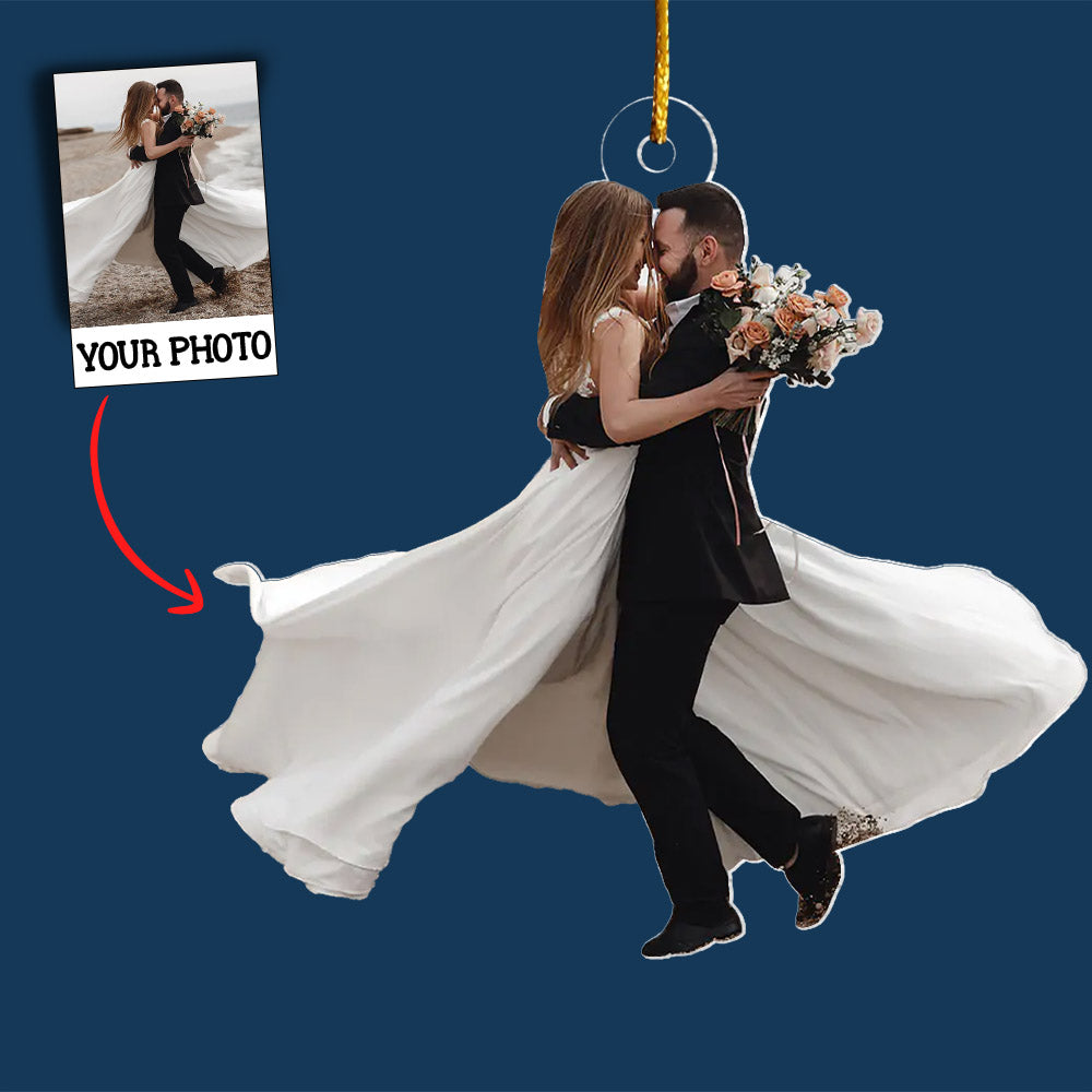 Custom Photo Couples Ornament, Married Ornament, Wedding Gift, Christmas Ornament, Wedding Gift Keepsake, Newlywed Gift, Anniversary Gift