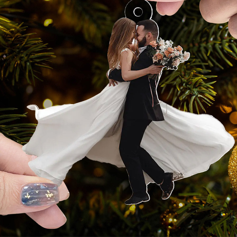 Custom Photo Couples Ornament, Married Ornament, Wedding Gift, Christmas Ornament, Wedding Gift Keepsake, Newlywed Gift, Anniversary Gift