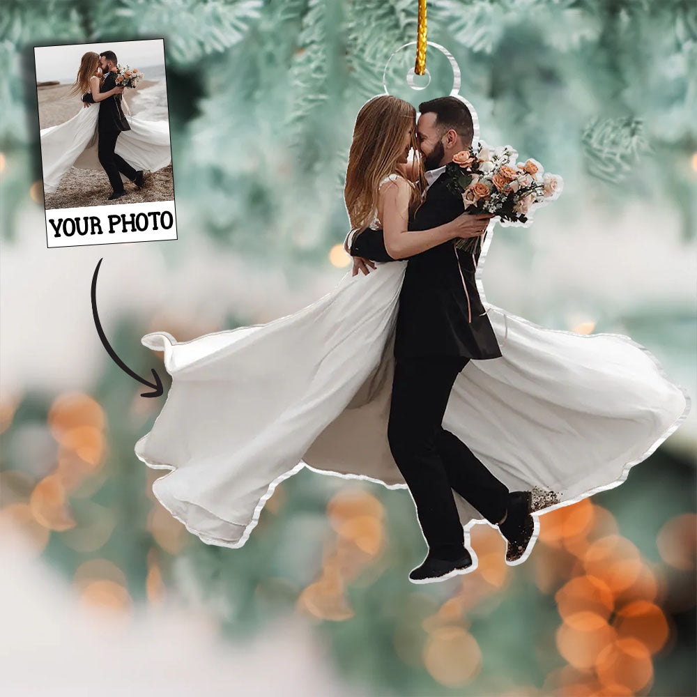 Custom Photo Couples Ornament, Married Ornament, Wedding Gift, Christmas Ornament, Wedding Gift Keepsake, Newlywed Gift, Anniversary Gift