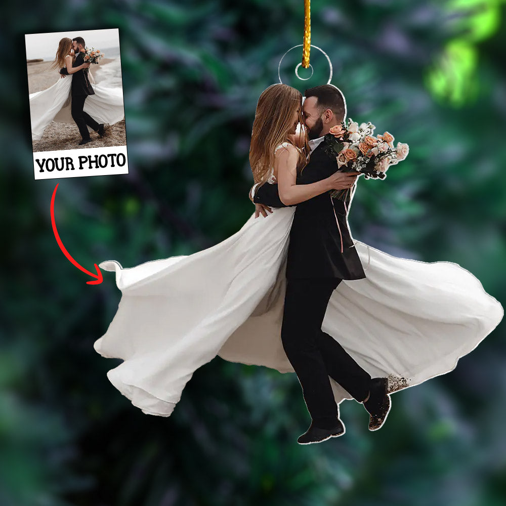 Custom Photo Couples Ornament, Married Ornament, Wedding Gift, Christmas Ornament, Wedding Gift Keepsake, Newlywed Gift, Anniversary Gift