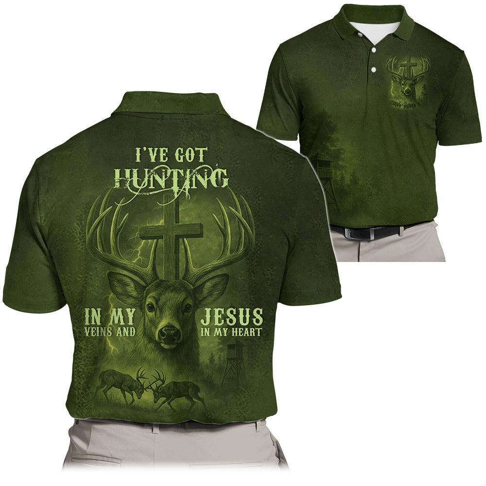 I've Got Hunting In My Veins And Jesus In My Heart All Over Print Shirt Li29