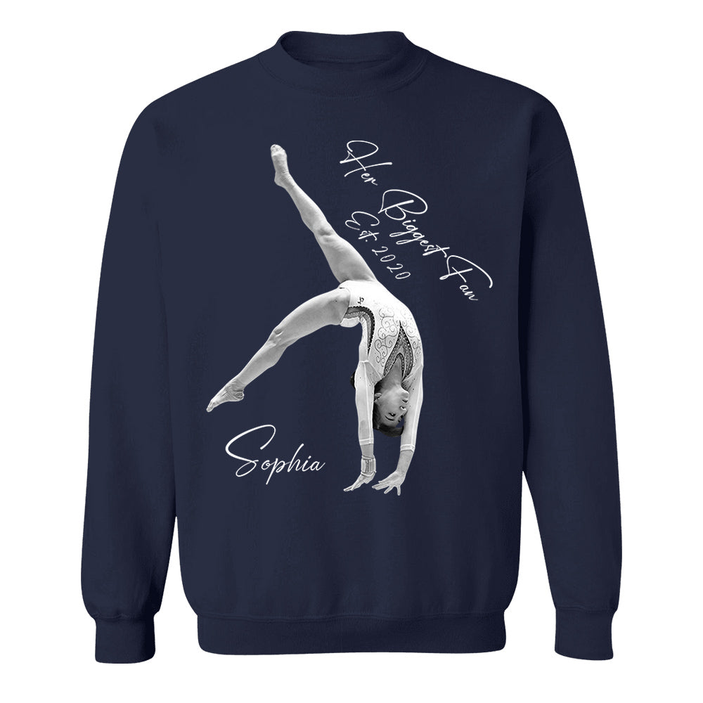 Her Biggest Fan - Washed Tee Retro Bootleg Shirt For Gymnast A2110