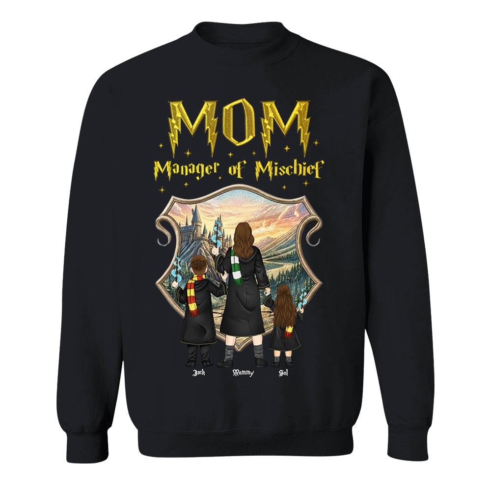 Customized Manager Of Mischief Mom Shirt, Gift For Mother's Day L0411Sweatshirt