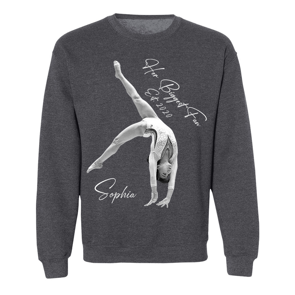 Her Biggest Fan - Washed Tee Retro Bootleg Shirt For Gymnast A2110