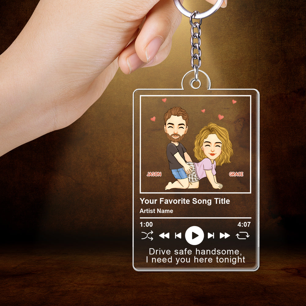 Acrylic Song Keychain - Couple Figure - Christmas Gifts, Valentine's Day Gifts For Her, Him, Wife, Husband, Gifts For Couple Tu20