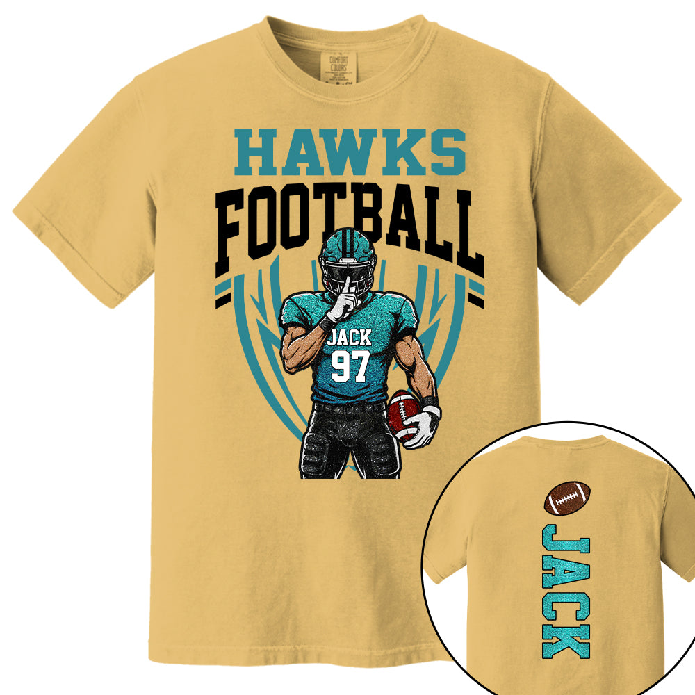 Custom Football Team Name & Number Shirt Football Mom Shirt Football Team Shirt Game Day Shirt Gift for Mom High School Football Cheer Shirt