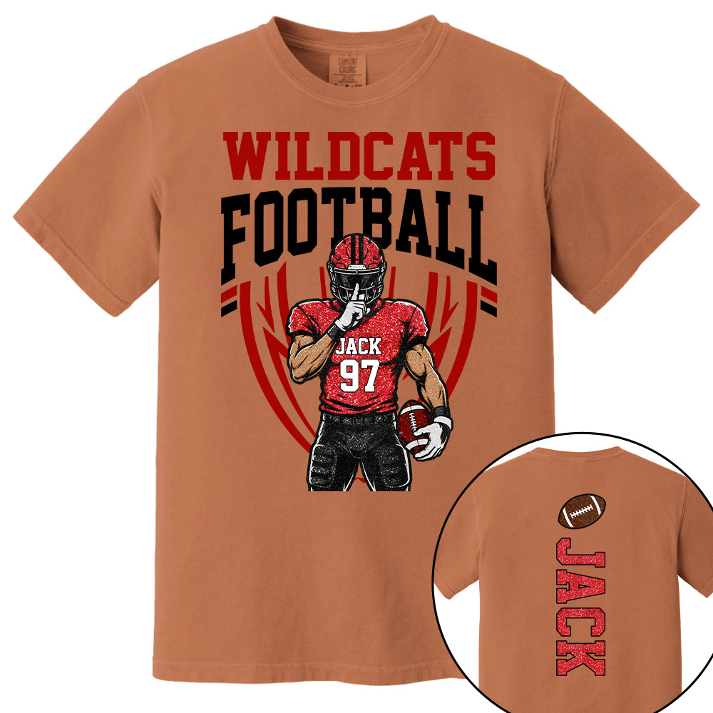 Custom Football Team Name & Number Shirt Football Mom Shirt Football Team Shirt Game Day Shirt Gift for Mom High School Football Cheer Shirt