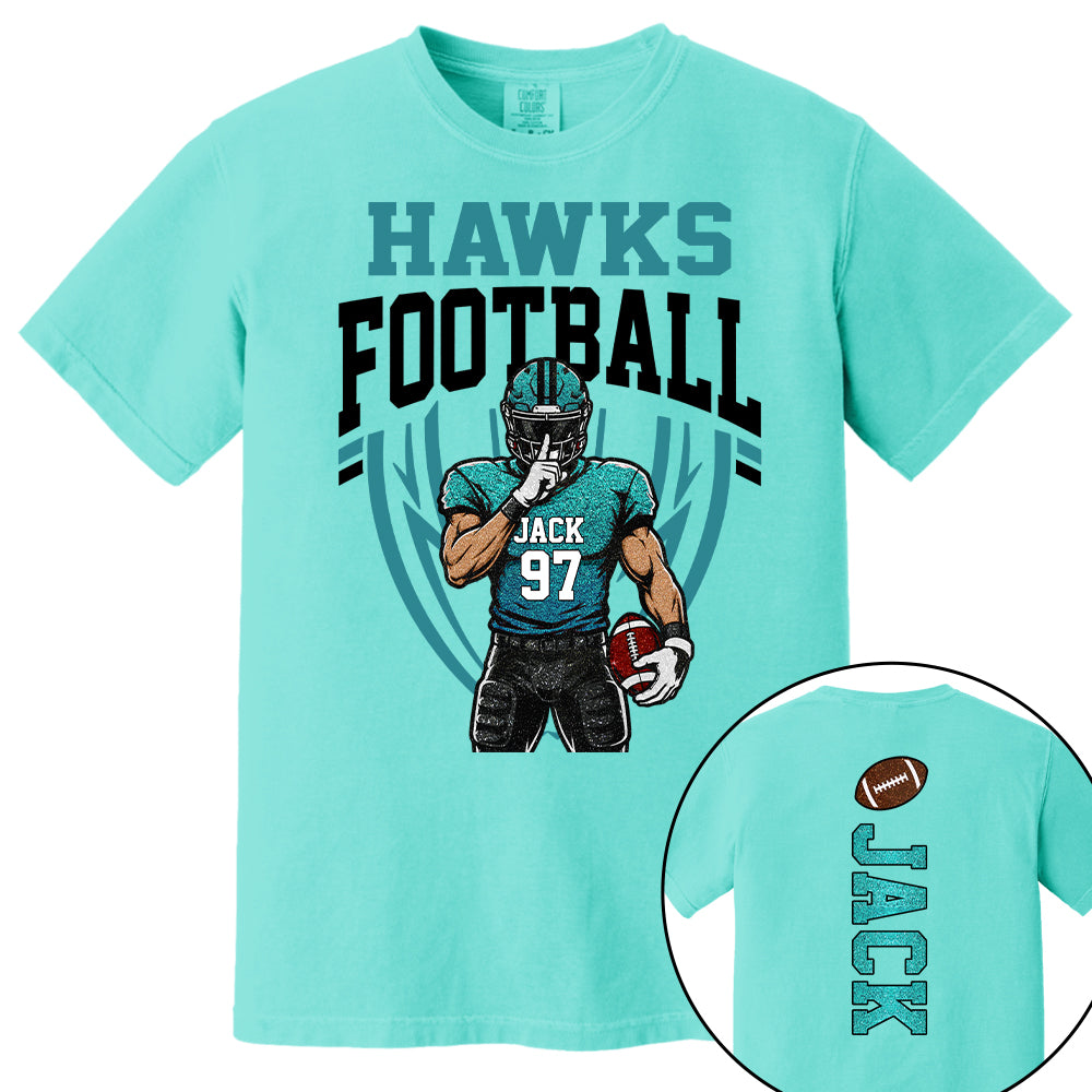 Custom Football Team Name & Number Shirt Football Mom Shirt Football Team Shirt Game Day Shirt Gift for Mom High School Football Cheer Shirt