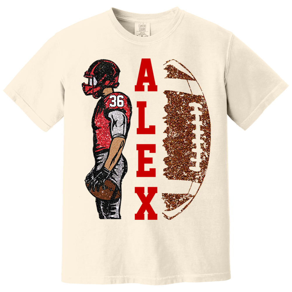 Personalized Football Shirt - Matching Football Player Tee - Adult Youth Team Name - Sports Cheerleader Shirts - Matching Fan Outfits Nh00