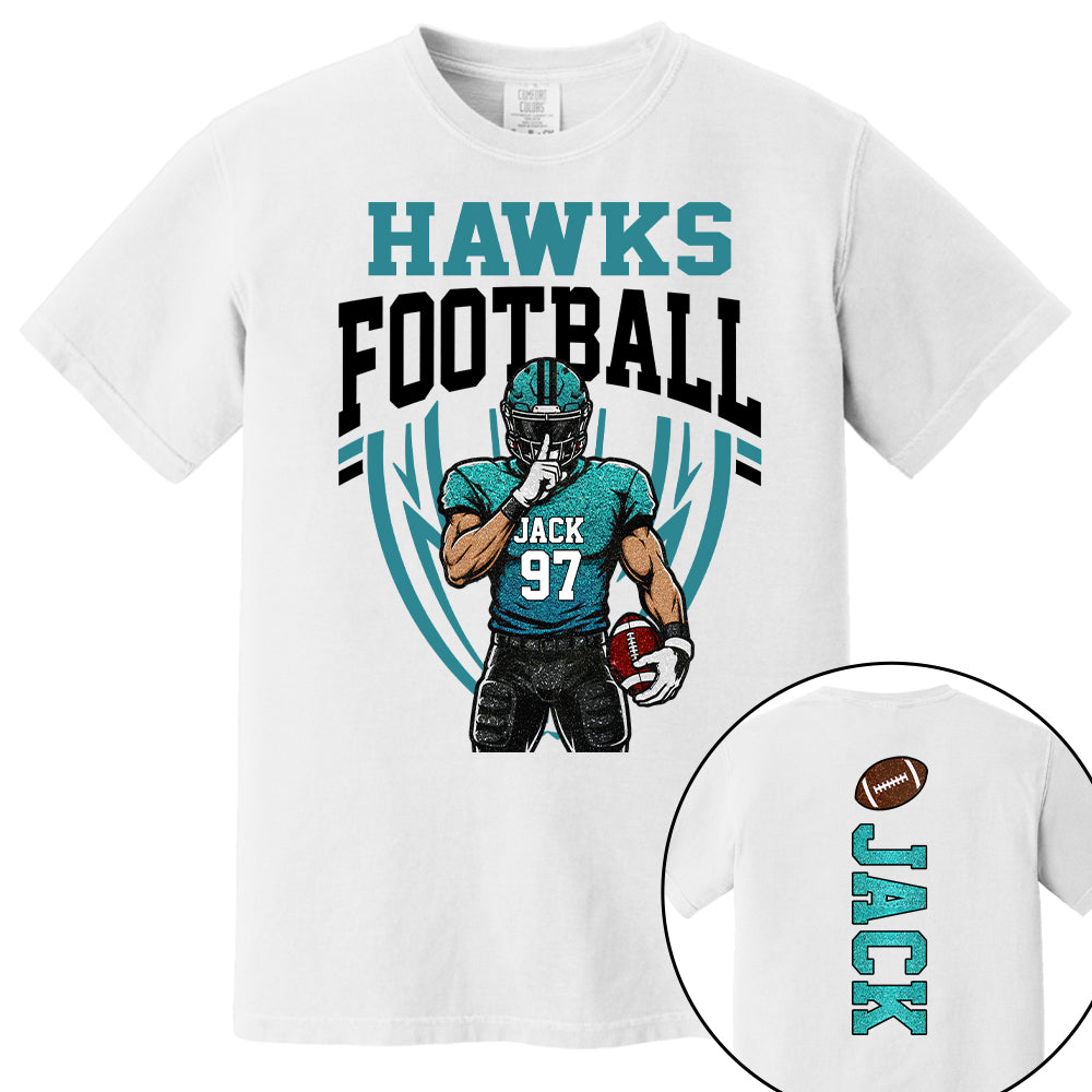 Custom Football Team Name & Number Shirt Football Mom Shirt Football Team Shirt Game Day Shirt Gift for Mom High School Football Cheer Shirt