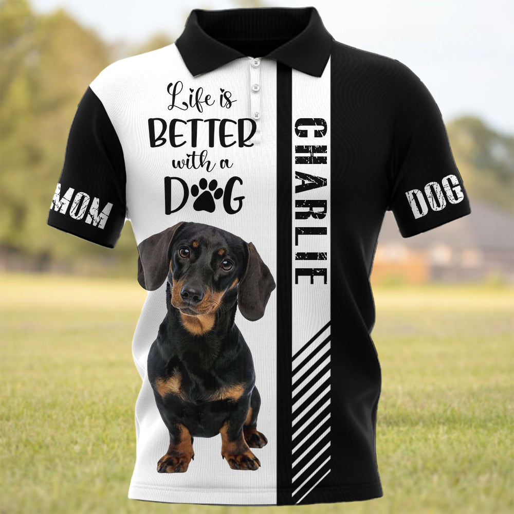 Life Is Better With A Dog, Custom Photo Dog Shirt, Gift For Dog Lover T1807