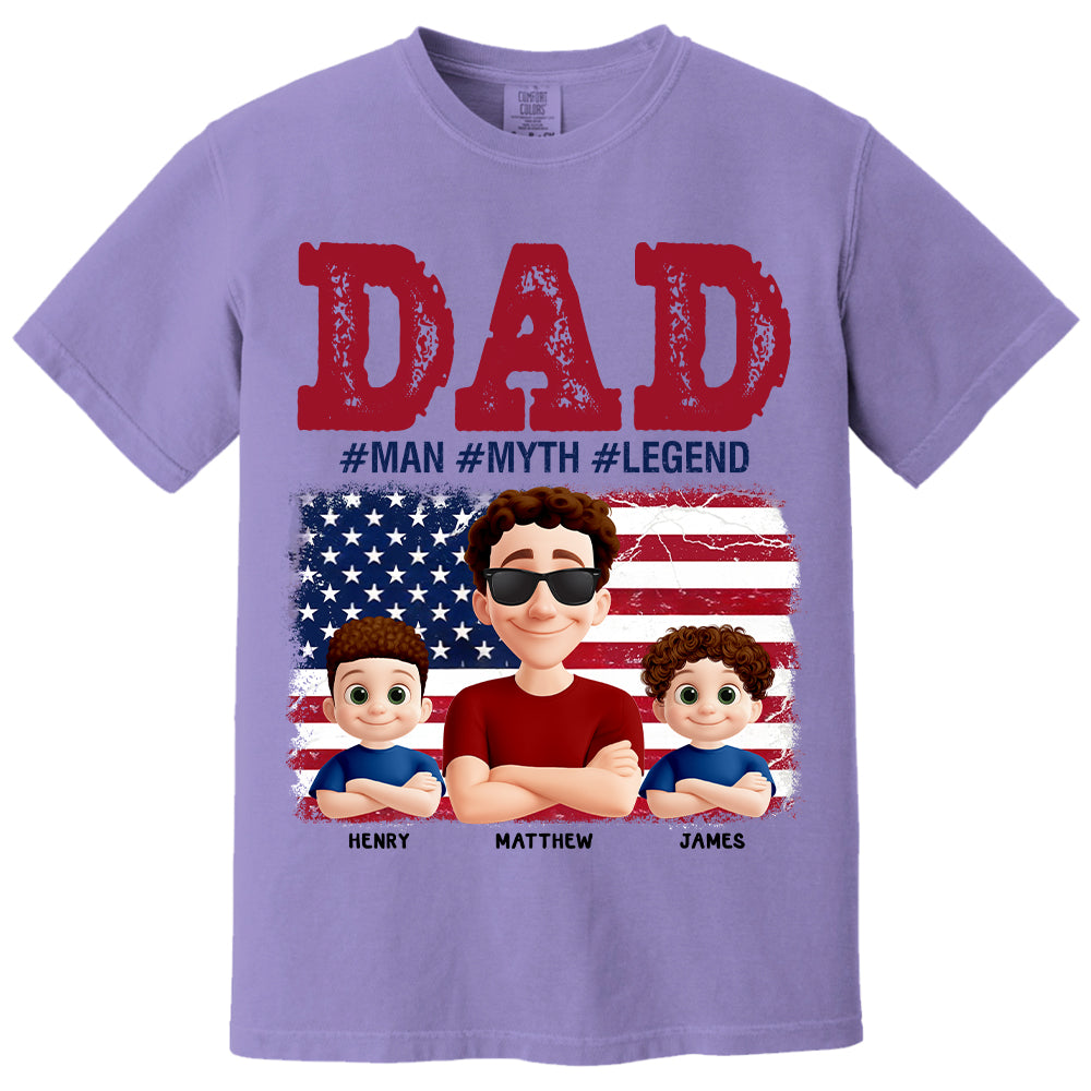 Papa The Myth - Personalized Proud Shirt For Dad Grandpa Custom Nickname NA04  Hv01