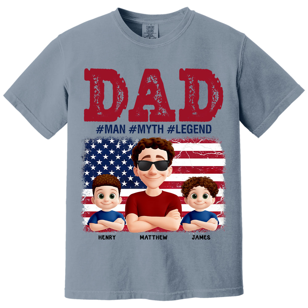 Papa The Myth - Personalized Proud Shirt For Dad Grandpa Custom Nickname NA04  Hv01