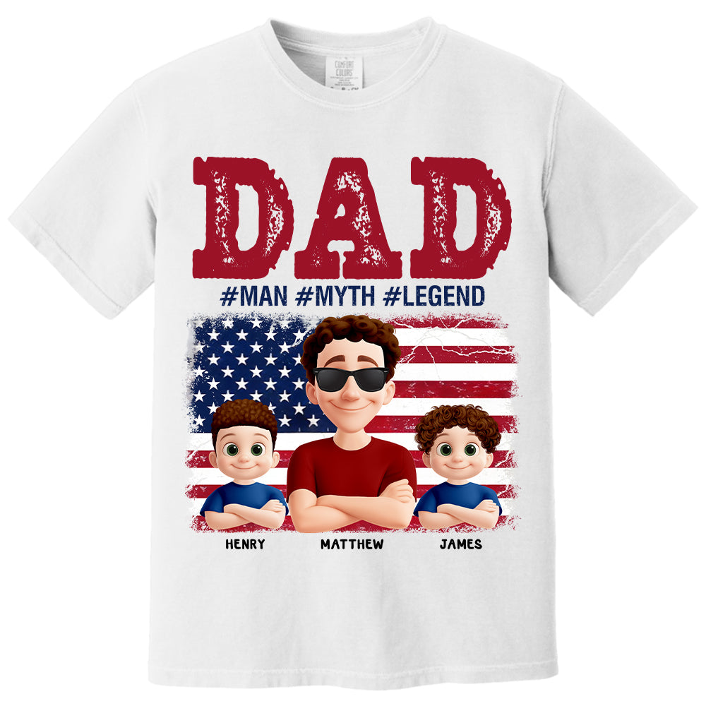 Papa The Myth - Personalized Proud Shirt For Dad Grandpa Custom Nickname NA04  Hv01