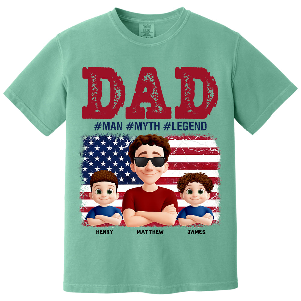 Papa The Myth - Personalized Proud Shirt For Dad Grandpa Custom Nickname NA04  Hv01