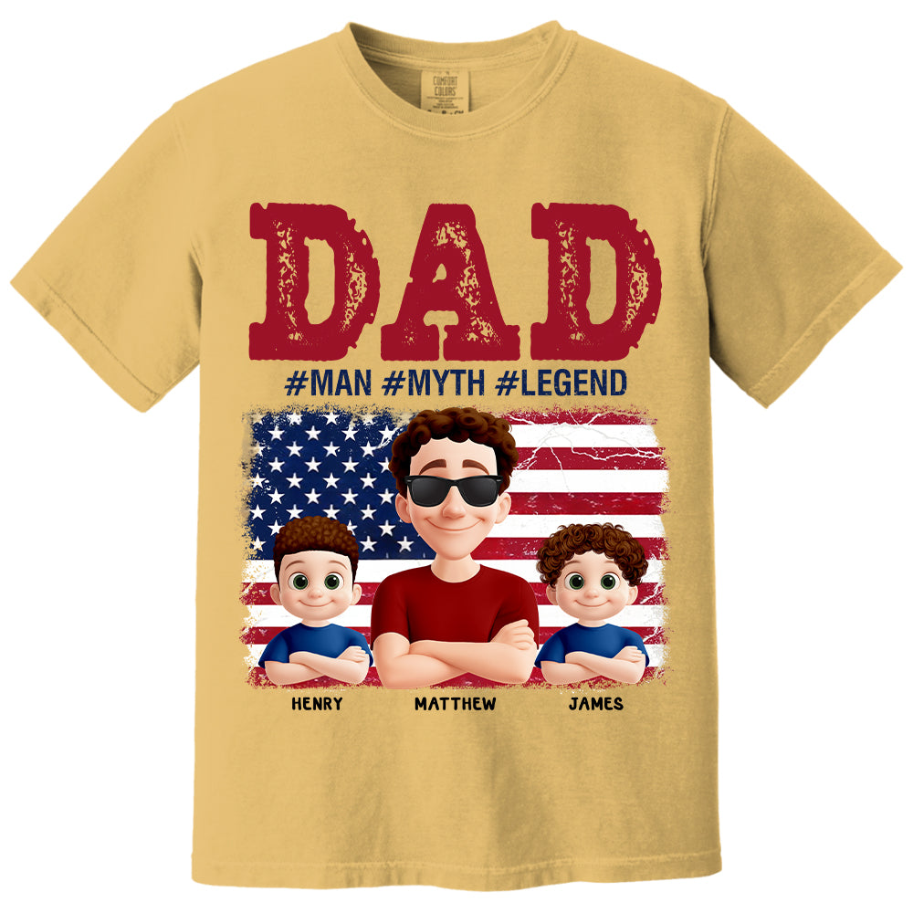 Papa The Myth - Personalized Proud Shirt For Dad Grandpa Custom Nickname NA04  Hv01