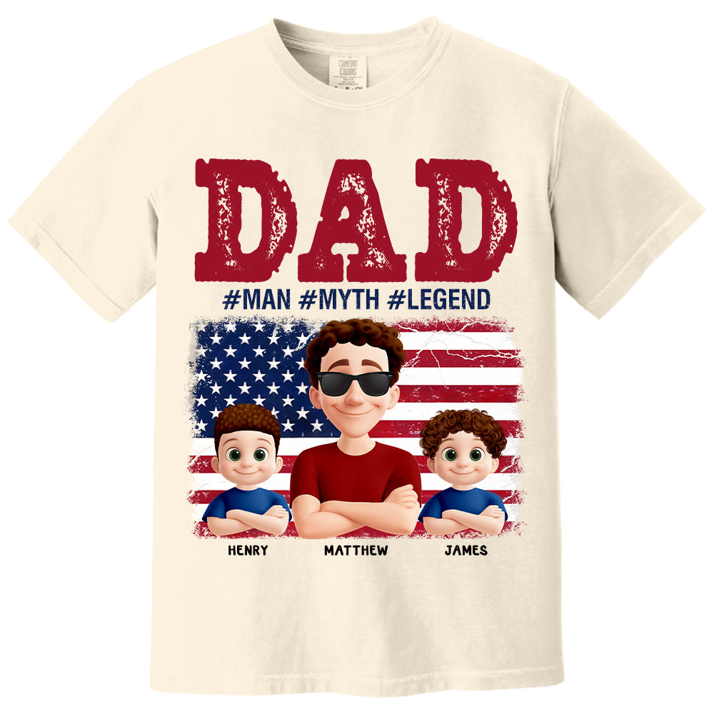 Papa The Myth - Personalized Proud Shirt For Dad Grandpa Custom Nickname NA04  Hv01
