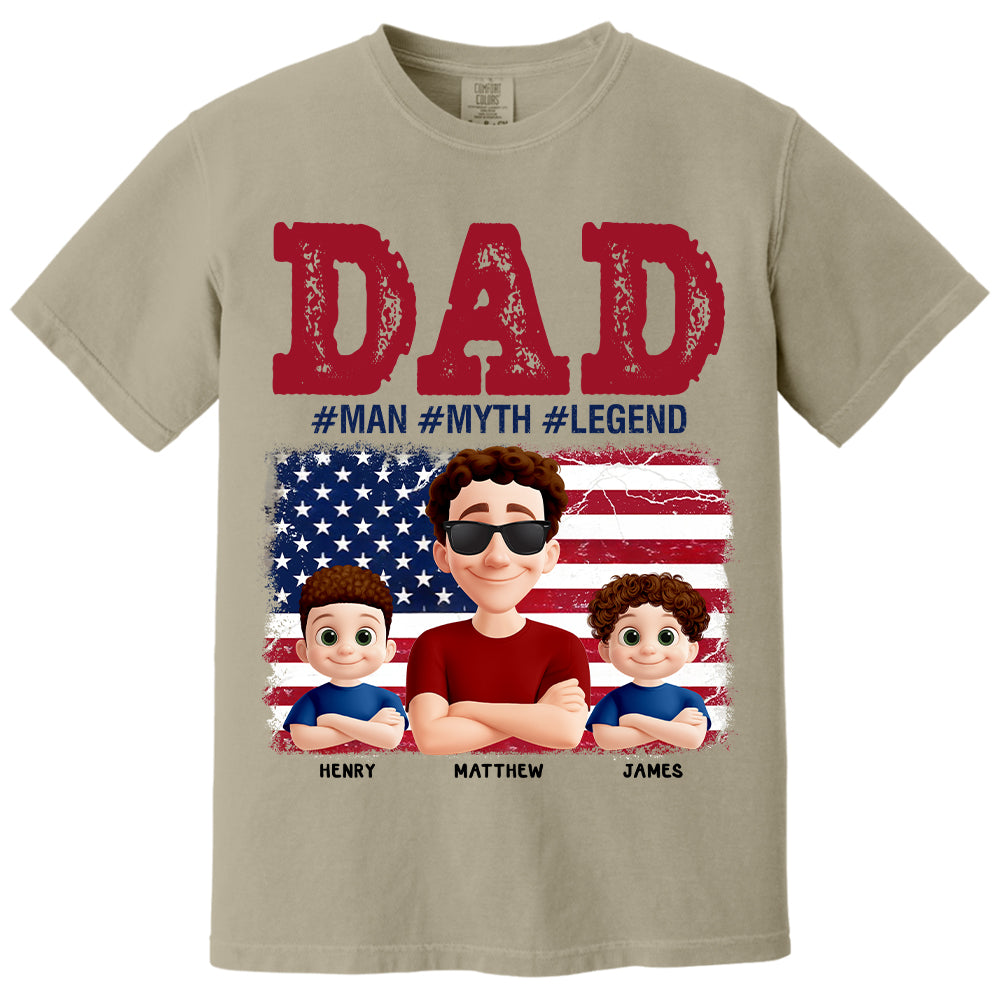 Papa The Myth - Personalized Proud Shirt For Dad Grandpa Custom Nickname NA04  Hv01