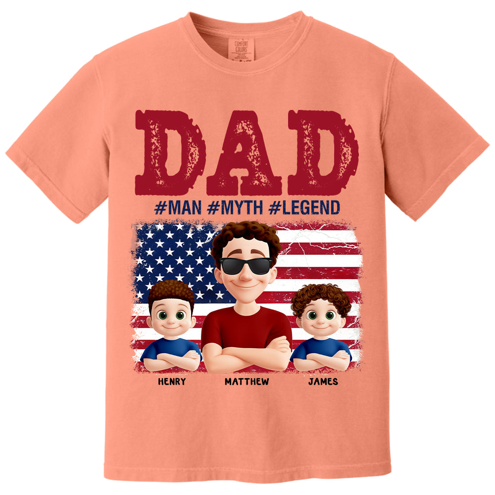 Papa The Myth - Personalized Proud Shirt For Dad Grandpa Custom Nickname NA04  Hv01