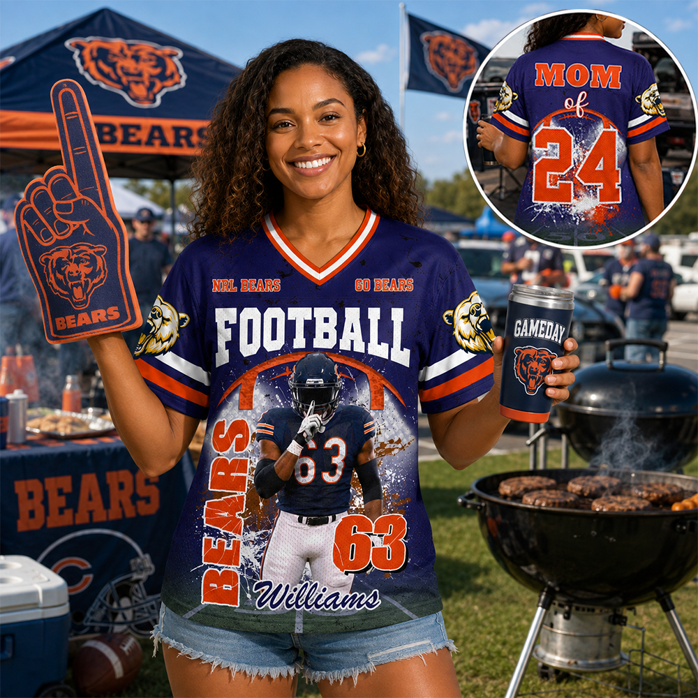 Custom Football Mom Jersey with Photo & Player Number – Personalized Game Day Shirt Hv01