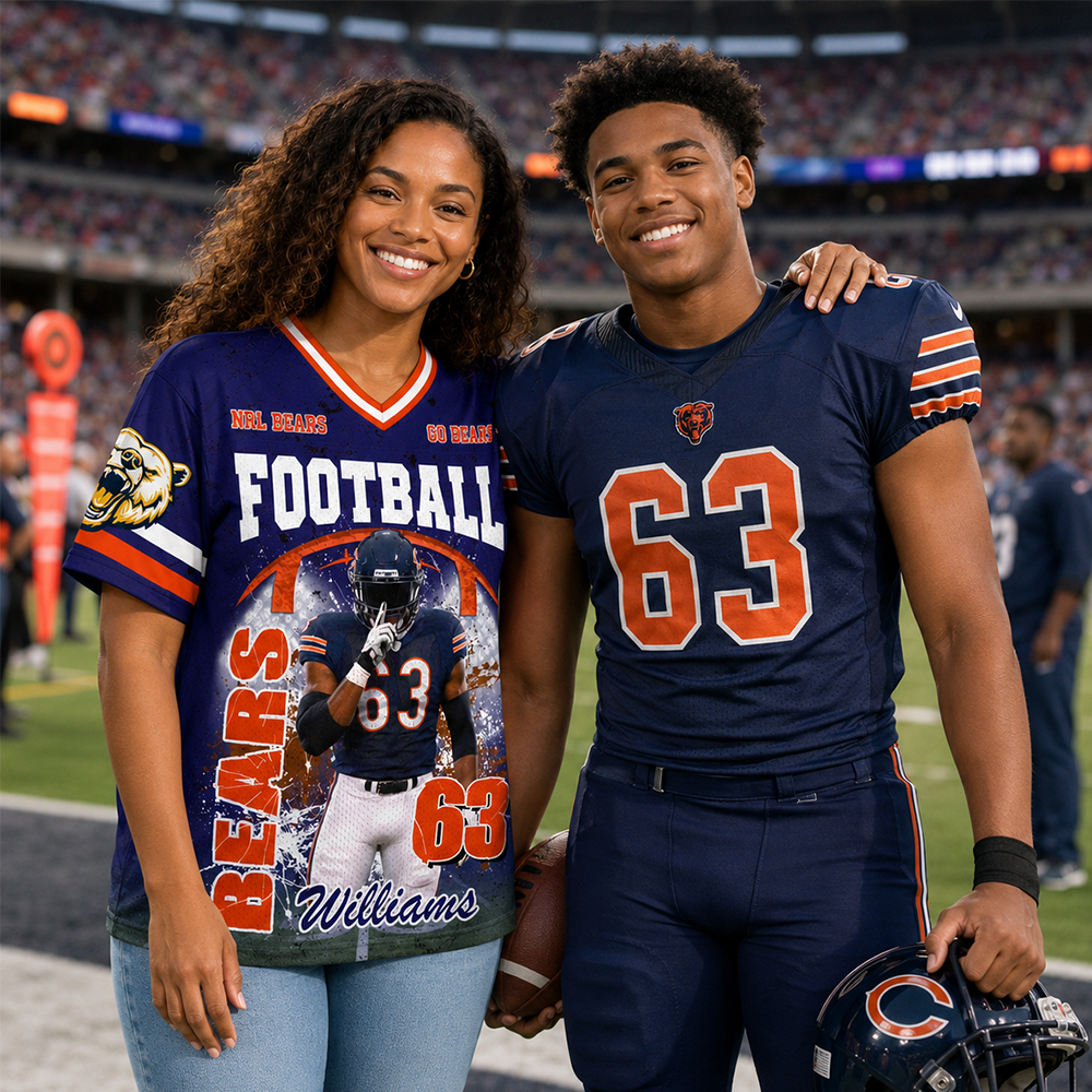 Custom Football Mom Jersey with Photo & Player Number – Personalized Game Day Shirt Hv01