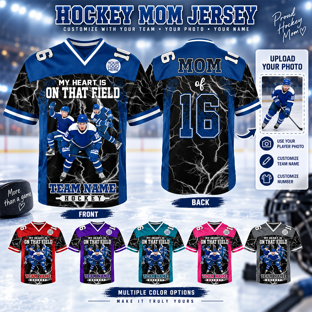 Custom My Heart Is On That Field Hockey Shirt, Gift For Hockey Lovers L0411 Hv01