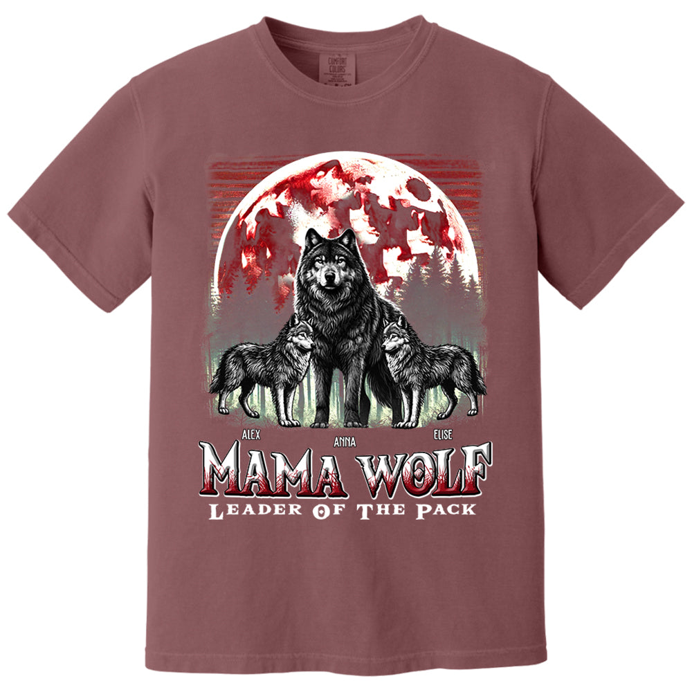 Wolf Mama Leader Of The Pack - Personalized Shirt For Mom Nh00