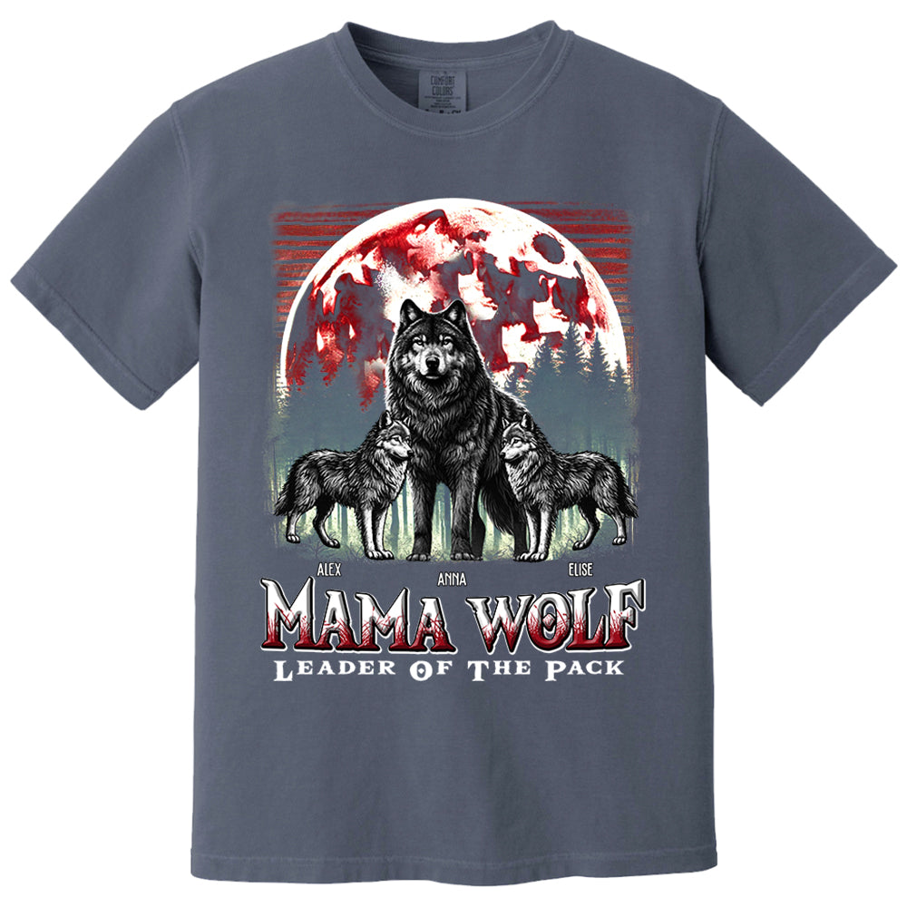 Wolf Mama Leader Of The Pack - Personalized Shirt For Mom Nh00