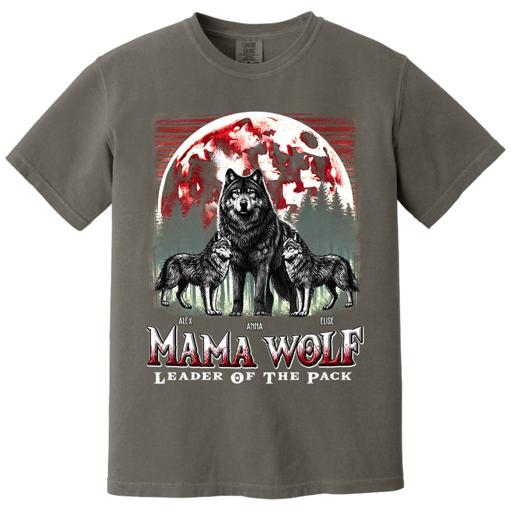 Wolf Mama Leader Of The Pack - Personalized Shirt For Mom Nh00