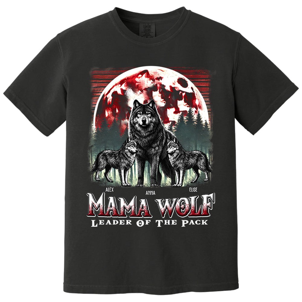 Wolf Mama Leader Of The Pack - Personalized Shirt For Mom Nh00