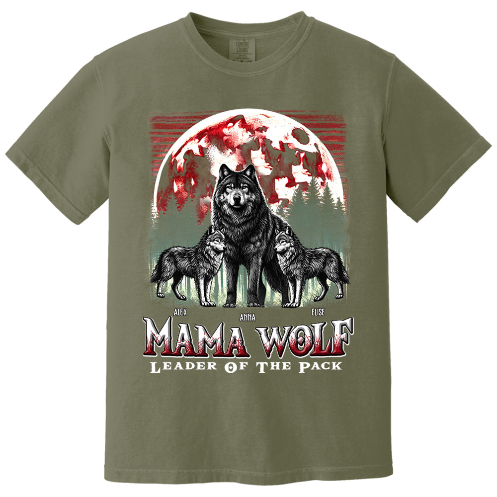 Wolf Mama Leader Of The Pack - Personalized Shirt For Mom Nh00