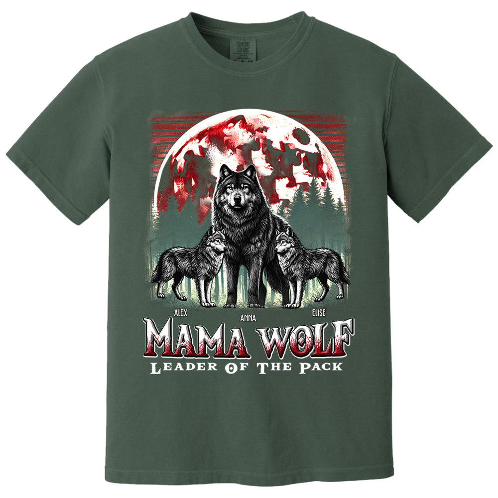 Wolf Mama Leader Of The Pack - Personalized Shirt For Mom Nh00
