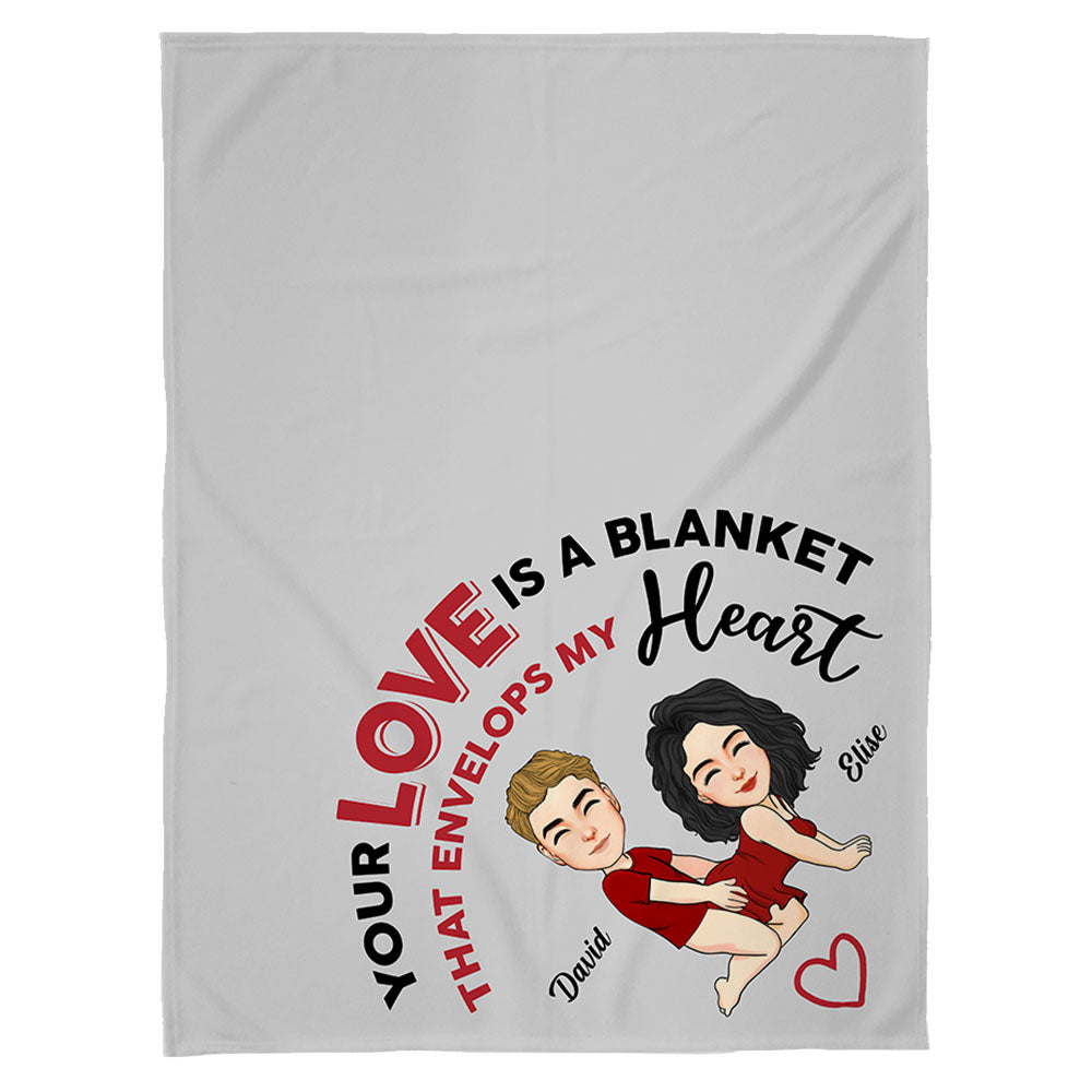 Your Love Is A Blanket That Envelops My Heart Couples Blanket Gift Nh00