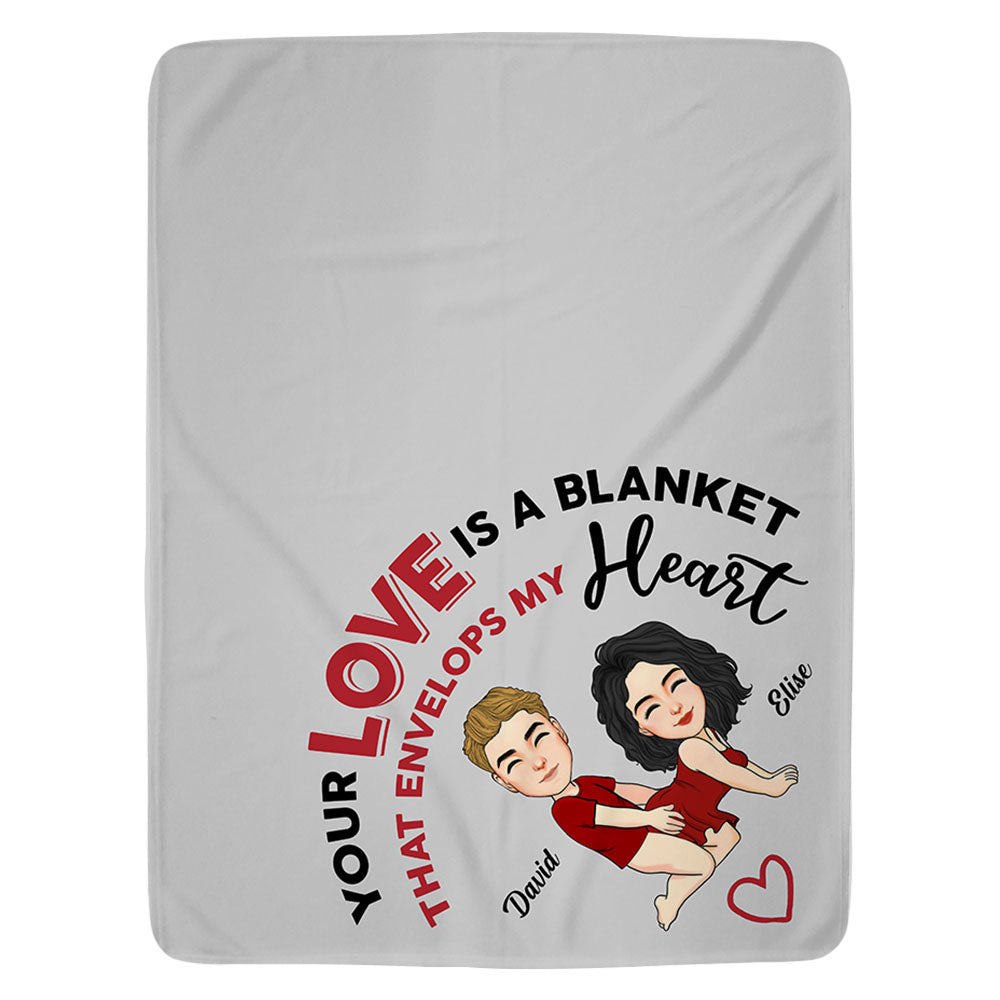 Your Love Is A Blanket That Envelops My Heart Couples Blanket Gift Nh00