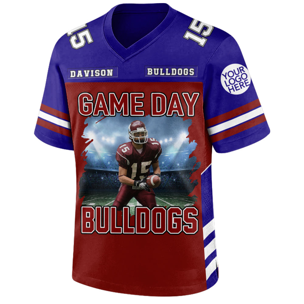 Custom Photo Football Game Day Football Jersey Gift For Football Lovers - Personalized Gift For Football Player