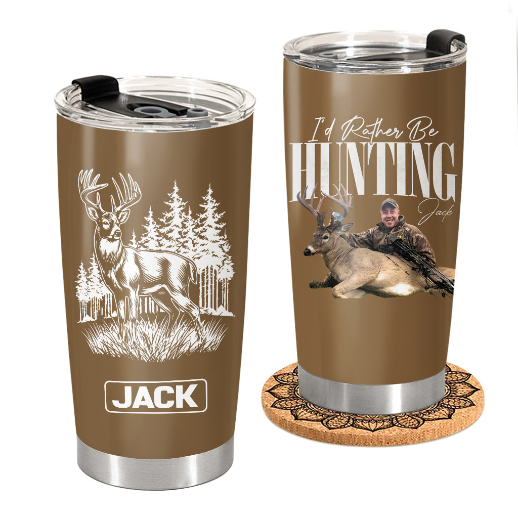 He's Hunting - Washed Tumbler Retro Bootleg Tumbler For Hunting - Personalized Hunting Tumbler Gifts For Husband, Dad, Father's Day T1807 Do99