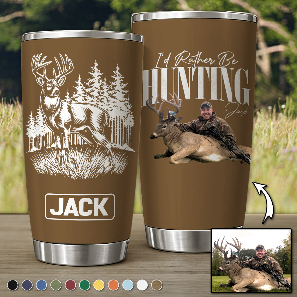 He's Hunting - Washed Tumbler Retro Bootleg Tumbler For Hunting - Personalized Hunting Tumbler Gifts For Husband, Dad, Father's Day T1807 Do99