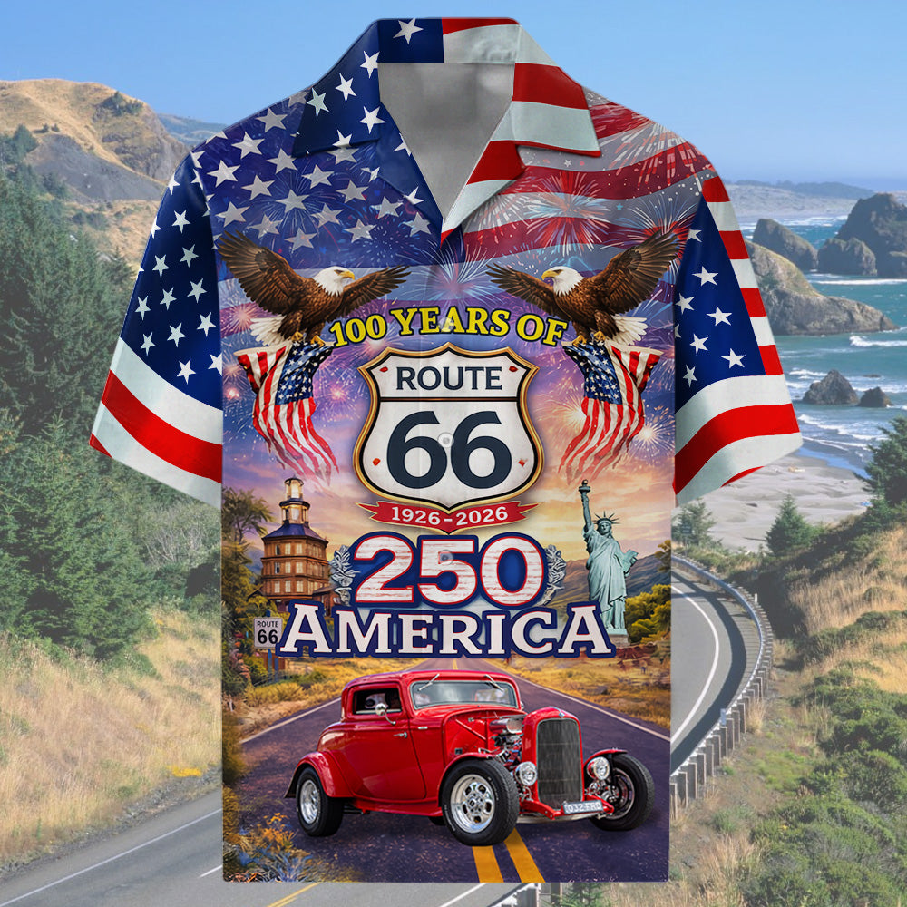 Celebrate 100 Years of Road Route 66 and America 250th Anniversary - This Is How I Roll - Personalized Hot Rod Photo Hawaiian Shirt A2110 T24