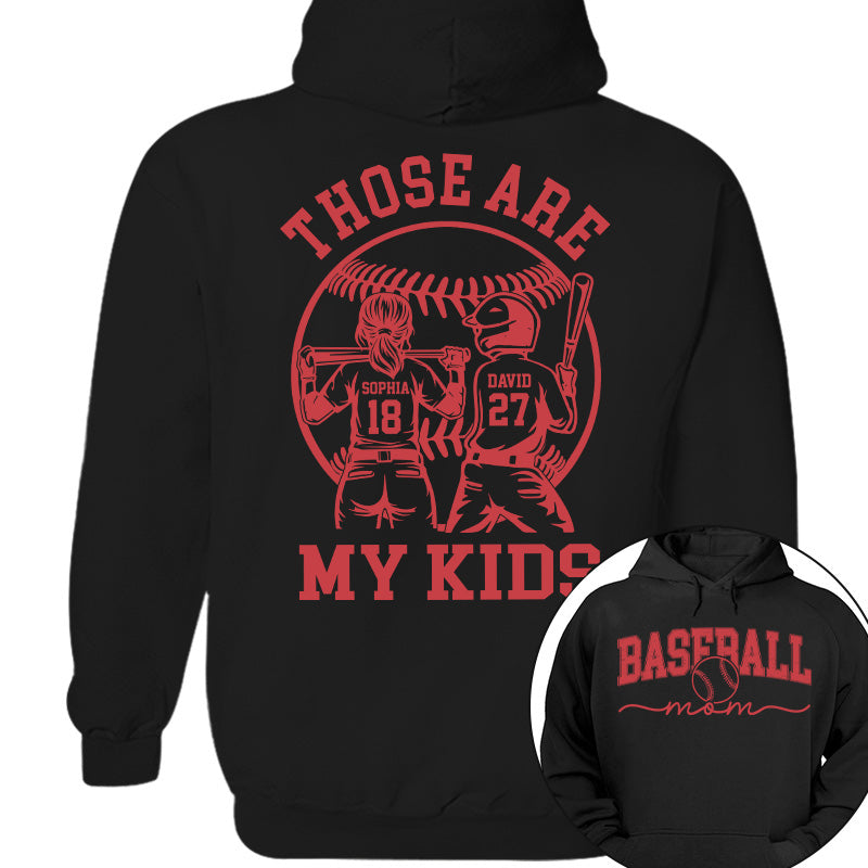 Those Are My Kids - Personalized Baseball Softball Mom Shirt Custom Name Number NA04 Pt99
