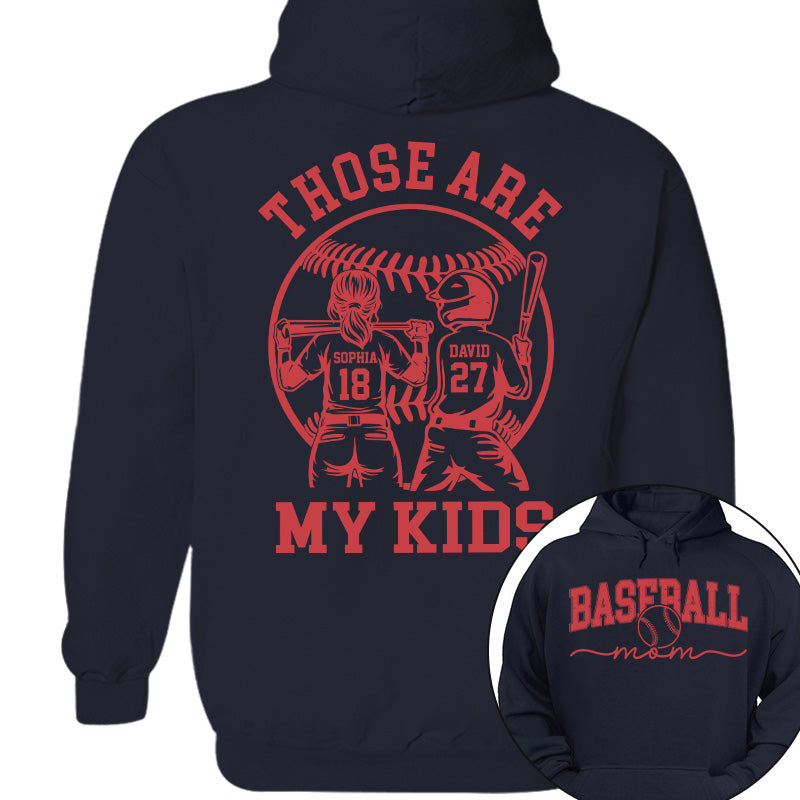 Those Are My Kids - Personalized Baseball Softball Mom Shirt Custom Name Number NA04 Pt99