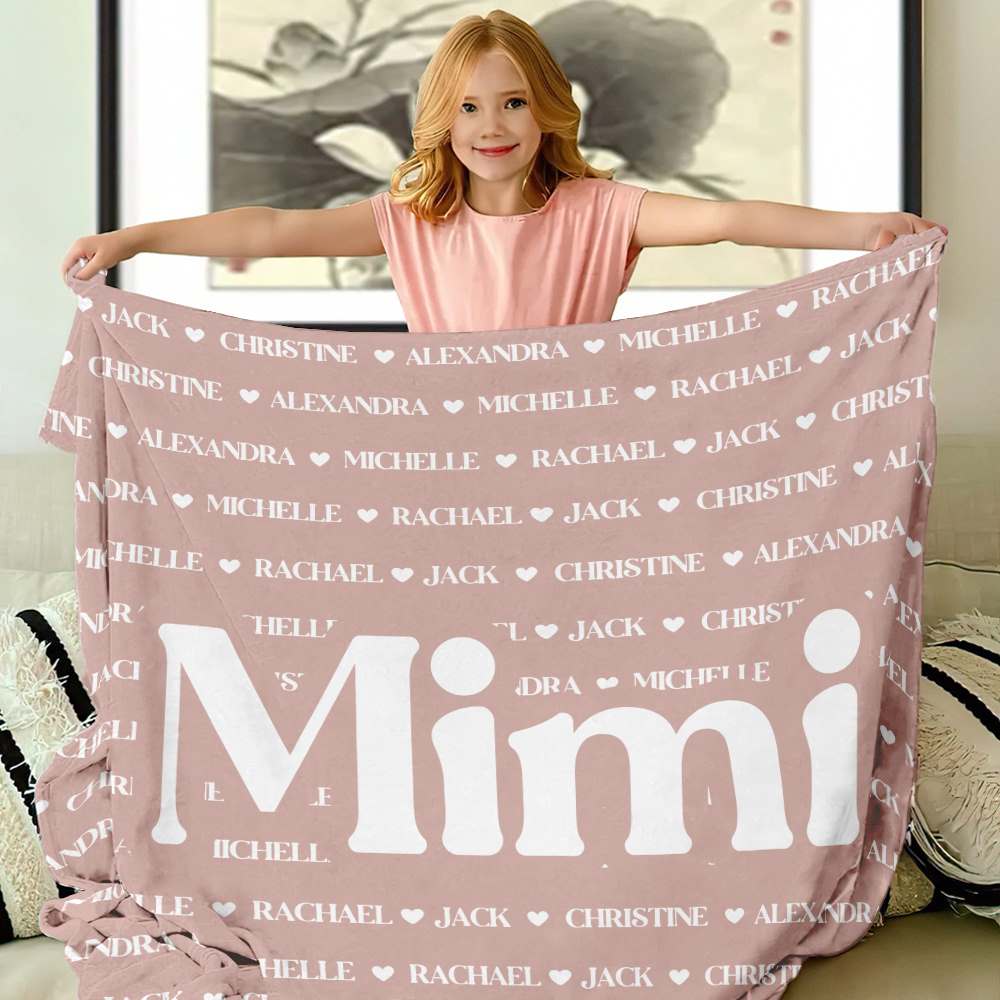 Mimi Blanket, Custom Name Blanket, Fleece, Sherpa Blanket, Personalized Family Name Blanket