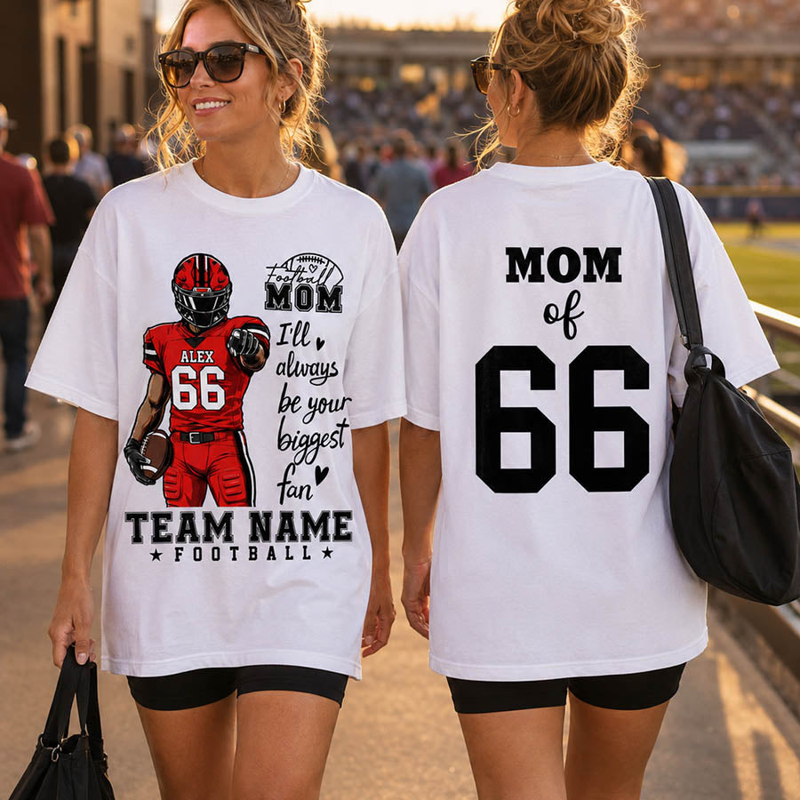 Personalized American Football Mom Shirt - Football GameDay Custom Shirt For Mom, Dad, Family
