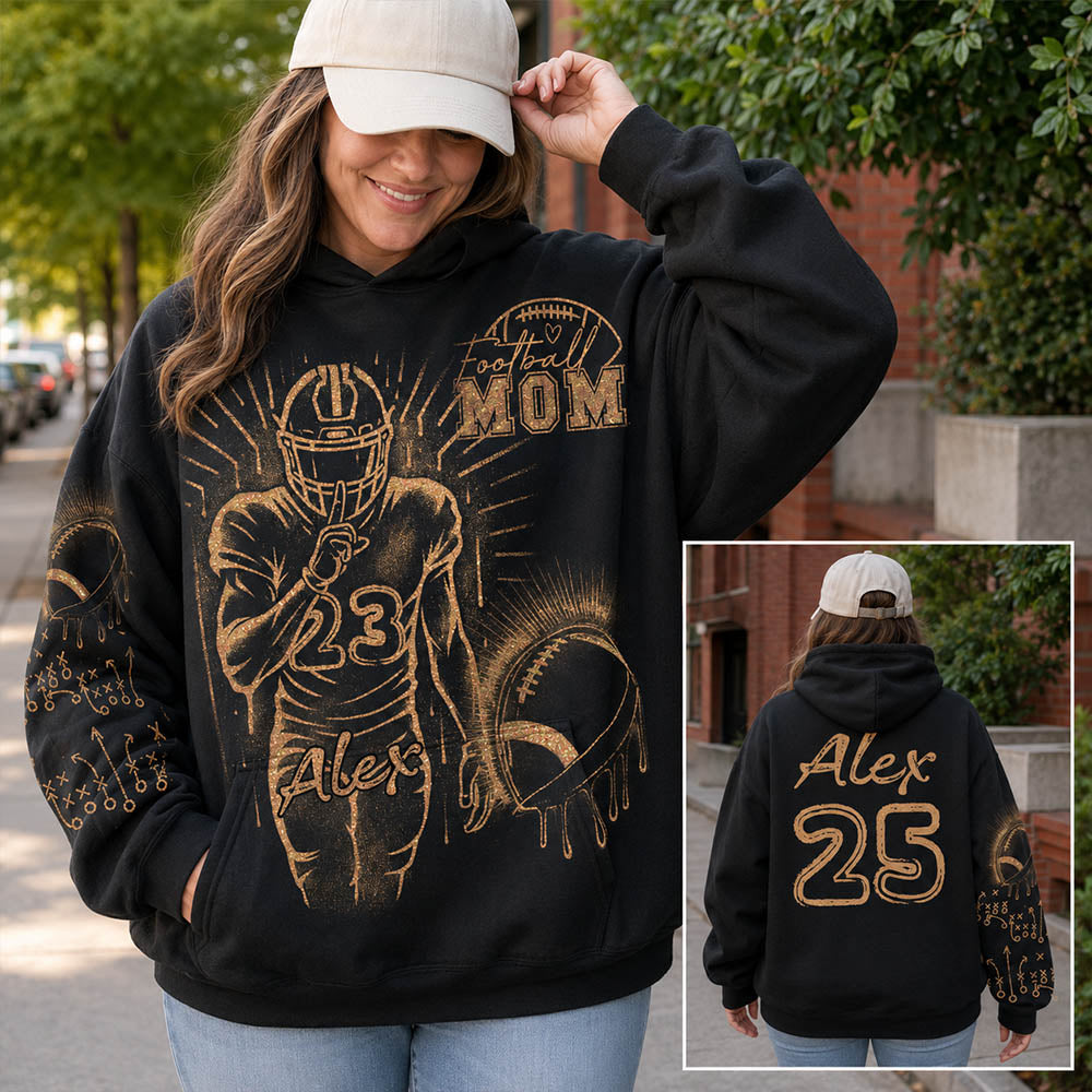 Personalized Bleach Style Football Shirt For Football Mom