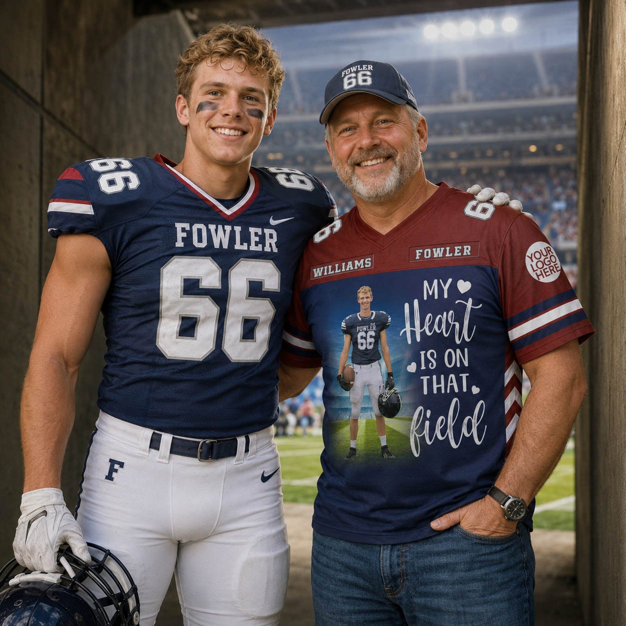 Custom Photo I'll Always Be Your Biggest Fan Football Jersey Gift For Football Lovers - Personalized Gift For Football Player