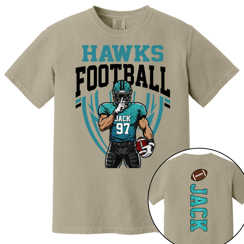 Custom Football Team Name & Number Shirt Football Mom Shirt Football Team Shirt Game Day Shirt Gift for Mom High School Football Cheer Shirt