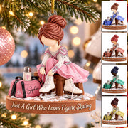 Just A Girl Who Loves Figure Skating, Personalized Figure Skating Ornament, Custom Player Name Gift, Gift For Figure Skating Players Figure Skating Lover MI209 VH01